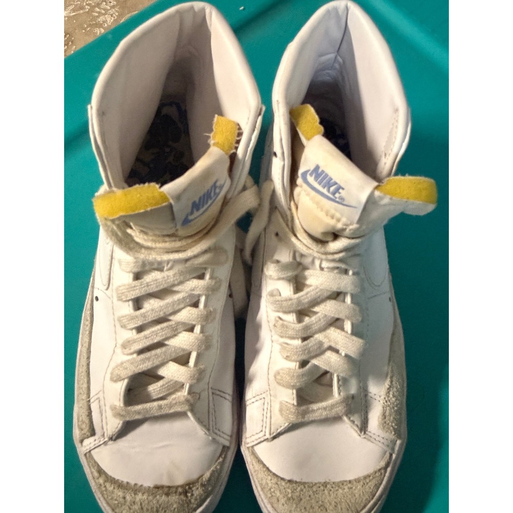 Nike Blazer Mid 77 Vintage White Leather Blue Logo CZ4627-100 Womens 8.5 - Picture 7 of 7